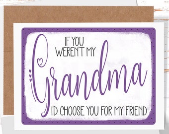 Birthday Card for Grandma, Card for Grandma, Greeting Card for Grandma, Grandparents Day Card, Mother's Day Card