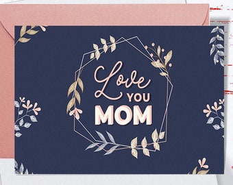 Card for Mom, Happy Mother's Day Greeting Card, Cute Card for Mom Birthday Card for Mom From Daughter Son