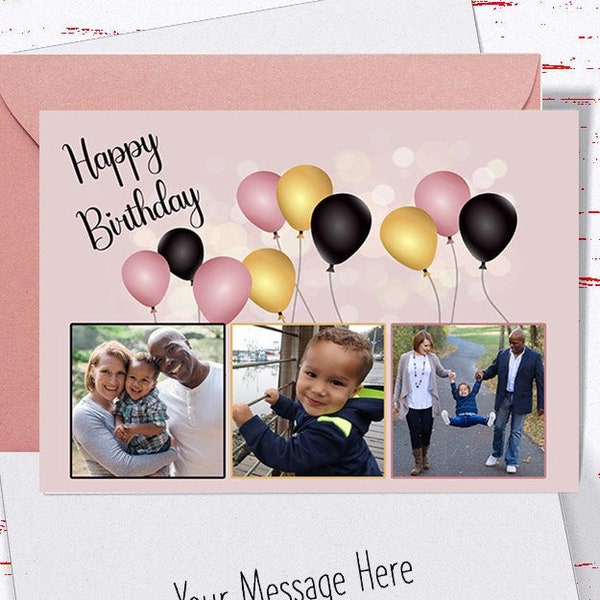 Custom Birthday Photo Card, Personalized Birthday Card, Custom Birthday with Photo for Mom, Grandma, Nana, Stepmom, Sister, Best Friend