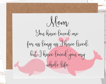 Card for Mom, Mom You Have Loved Me, Cute Card for Mother's Day, Mom Birthday Card, Card for Mom From Daughter