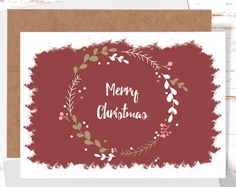 Christmas Card, Merry Christmas Greeting Card, Cute Christmas Card