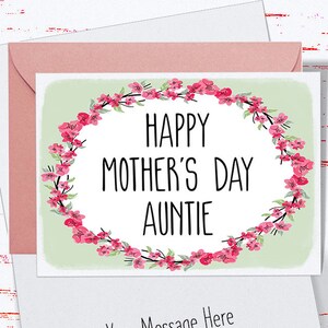 Mother&#39;s Day Card for Auntie, Beautiful Card for Auntie, Mother&#39;s Day Card from Niece, Nephew