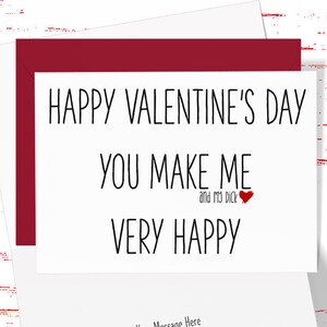 Valentines Day Card for Her, You Make Me and My D*ck Very Happy, Dirty Card