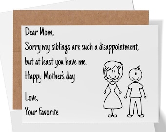 Sweet Mother's Day Card - Funny Mother's Day Card for Mom From Daughter ...