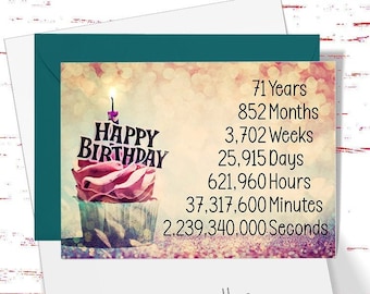 71st Birthday Card: Time Count Card for Her