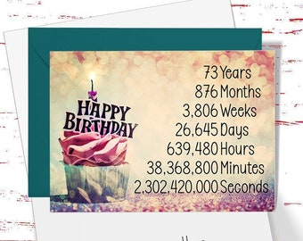 73rd Birthday Card: Time Count Card for Her
