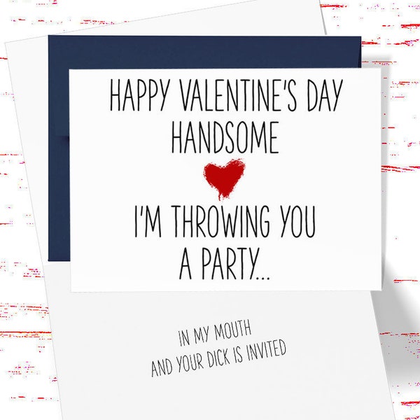 Valentines Day Card for Him, Naughty Valentines Day Cards for Husband, Boyfriend Card, Dirty Valentine's Day Card