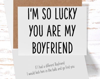 Funny Boyfriend Birthday Card, Anniversary Card for Boyfriend, Boyfriend Thinking of You, Boyfriend Love Card