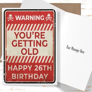 Funny 26th Birthday Card for him, 26th Birthday Card for Best Friend, Birthday BFF, Funny Birthday Card for Her, 26 Year Old Birthday Gift