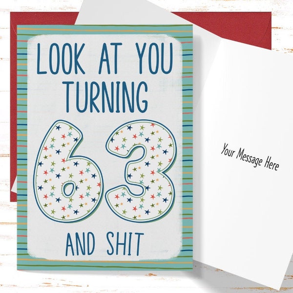 Funny 63rd Birthday Card - Etsy