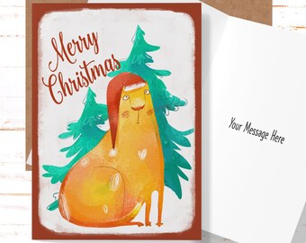 Funny Cat Christmas Card, Cute Cat Christmas Card, Cat Xmas Christmas Card