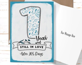 1st Anniversary Card, First Anniversary Card , For Husband, For Wife