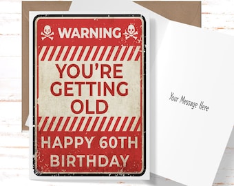 Funny 60th Birthday Card for him, 60th Birthday Card for Best Friend, Birthday BFF, Funny Birthday Card for Her, 60 Year Old Birthday Gift