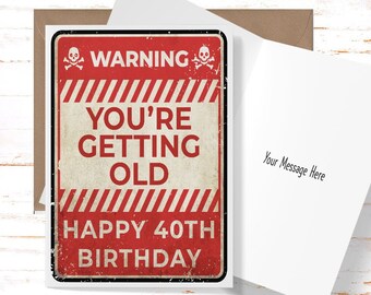 Funny 40th Birthday Card for him, 40th Birthday Card for Best Friend, Birthday BFF, Funny Birthday Card for Her, 40 Year Old Birthday Gift