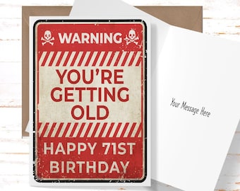 Funny 71st Birthday Card for him, 71st Birthday Card for Best Friend, Birthday BFF, Funny Birthday Card for Her, 71 Year Old Birthday Gift