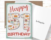 Happy 51st Birthday Card for her Birthday Card for 51st | Etsy