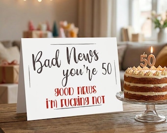 Funny 50th Birthday Card: Sarcastic Milestone Greeting