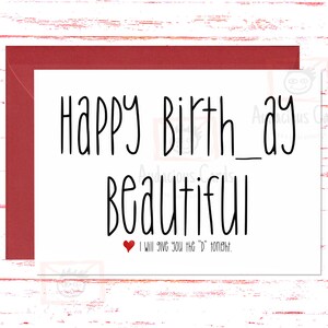 Naughty Card for Her, Dirty Birthday Day Card for Her, Dirty Birthday ...