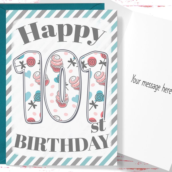 Happy 101st Birthday Card Etsy