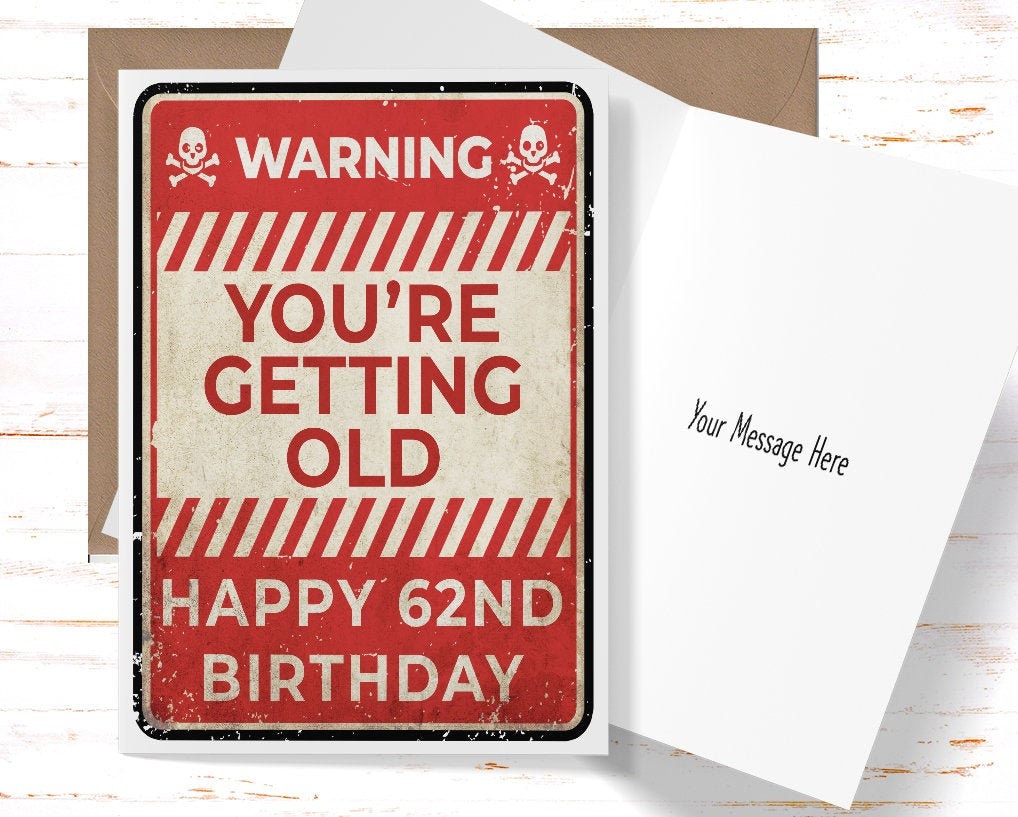 Funny 62nd Birthday Card for Him 62nd Birthday Card for Best Etsy