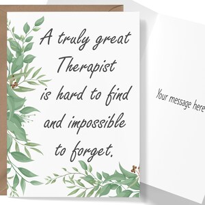 Card for Therapist, Birthday Greeting Card for Therapist, Thank You Card for Therapist, Therapist Appreciation Card