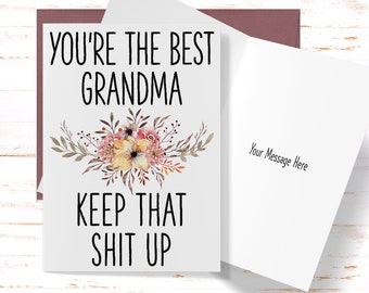 Funny Card for Grandma, Birthday Card for Grandma, Greeting Card for Grandma, Grandparents Day Card, Mother's Day Card