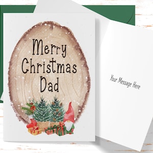 Dad Christmas Card, Merry Christmas Dad Greeting Card, Vintage Christmas Card for Dad , Christmas Card from Kids, Rustic
