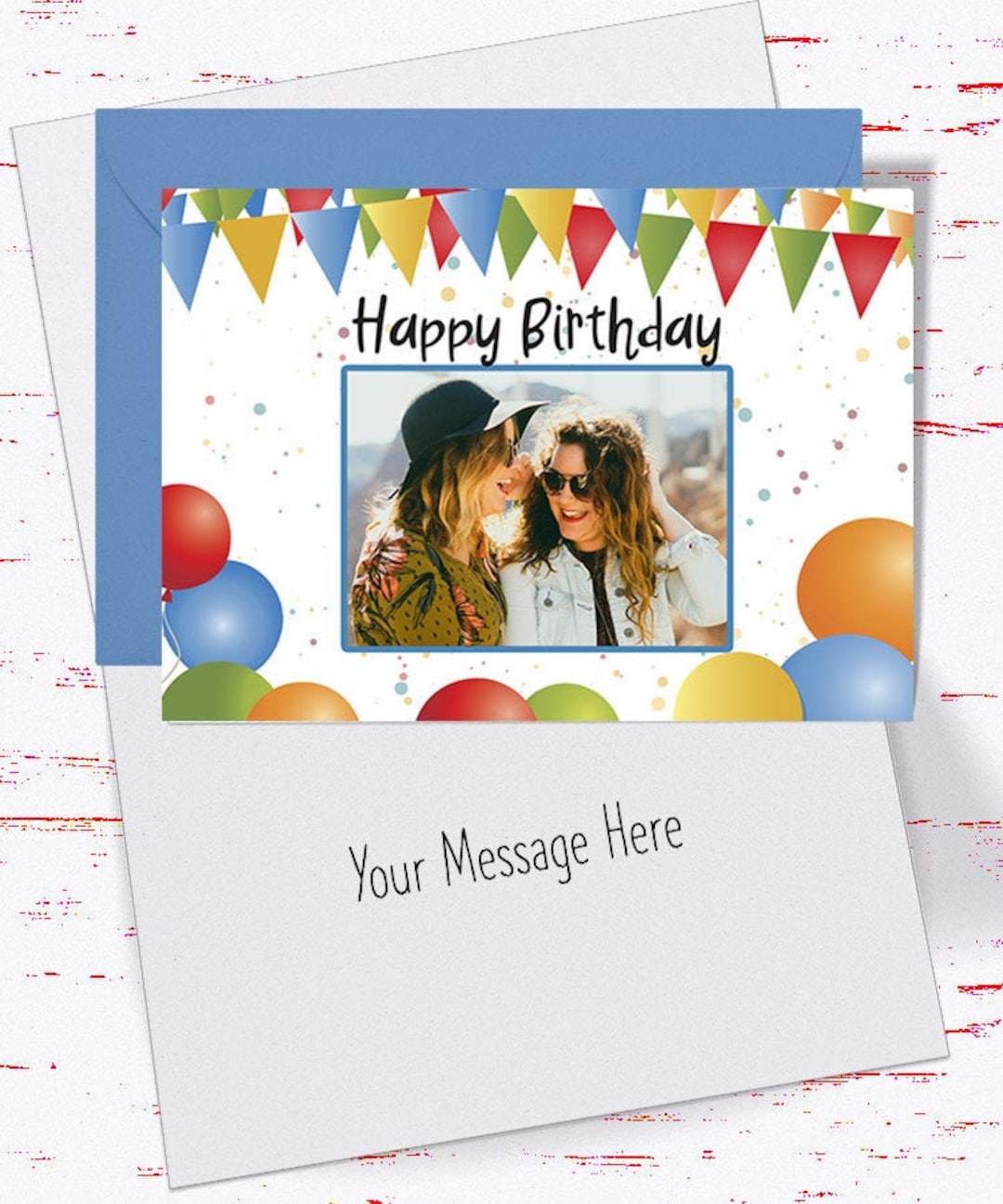 Custom Birthday Photo Card, Personalized Birthday Card, Custom Birthday