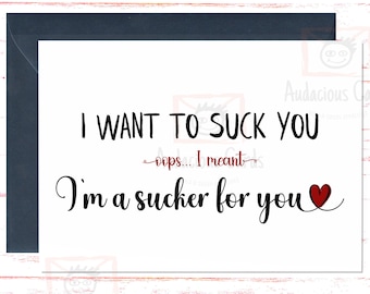 Dirty Valentines Card for Him, Funny Card for Husband Anniversary, Birthday Card, Boyfriend Valentine's Day