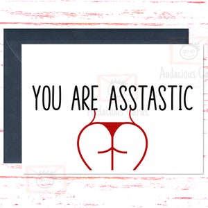 Naughty Card for Her, Funny Card for Her, You Are Asstastic, Dirty Cards for Girlfriend Birthday, Funny Wife Birthday Card, Sexy Card