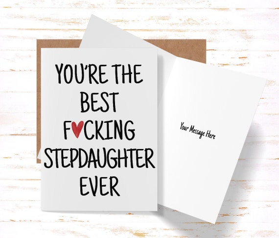 Funny Birthday Card Stepdaughter You're the Best Fcking - Etsy Funny Birthday Card Stepdaughter You're the Best Fcking - Etsy