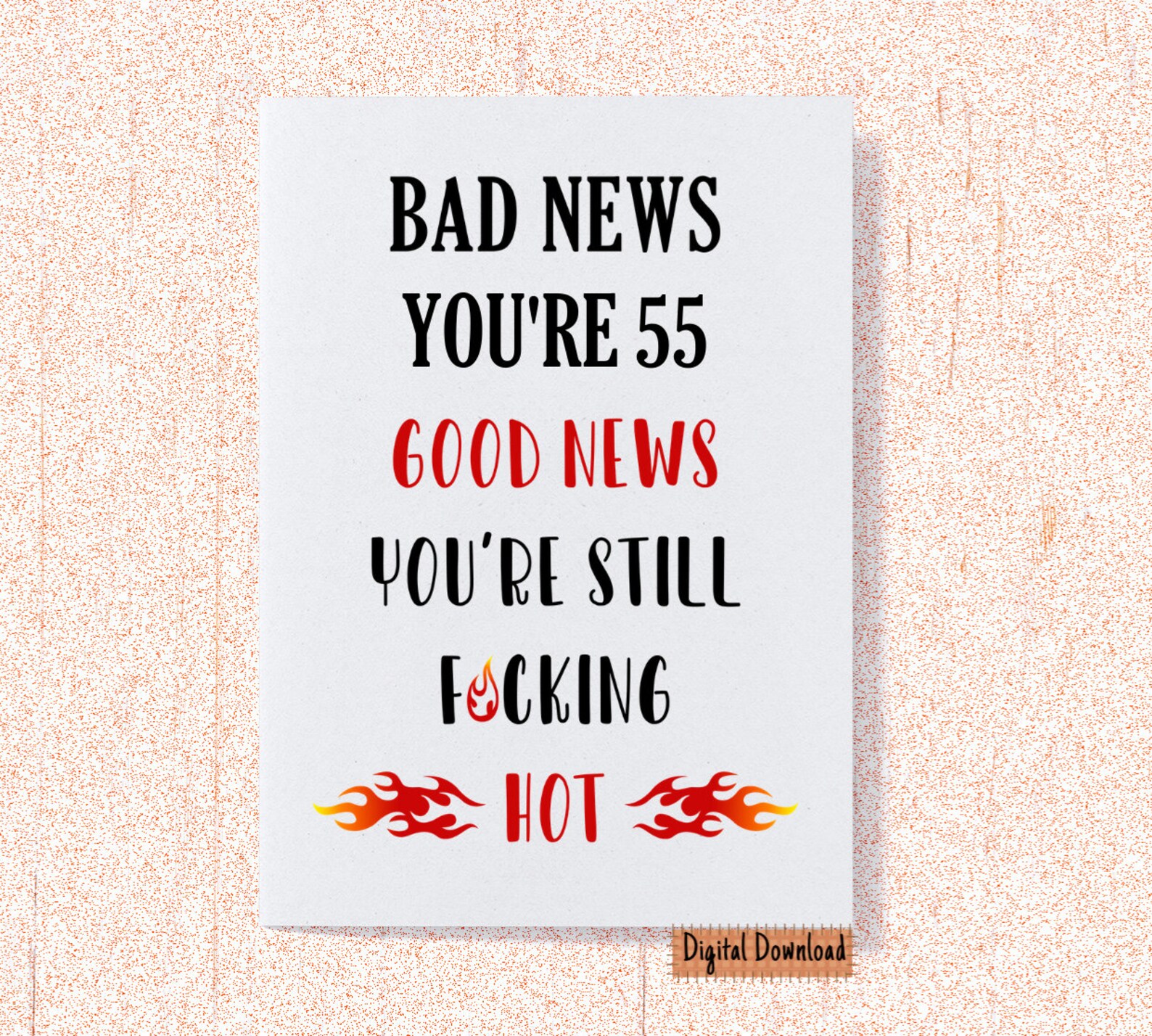 Printable Funny 55th Birthday Card for her Sarcastic Birthday | Etsy