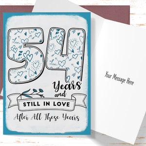 54th Anniversary Card, 54th Anniversary Gift, Fifty Fourth Anniversary Card, For Husband, For Wife, Still In Love, 54 Year Anniversary