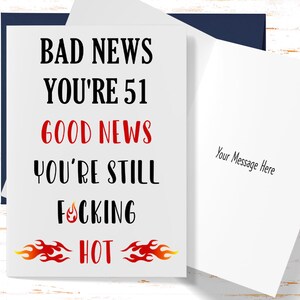 51st Birthday Card for Wife, 51st Birthday Card for Girlfriend, Best Friend, Birthday BFF, Funny Birthday Card for Her 51 Year Old
