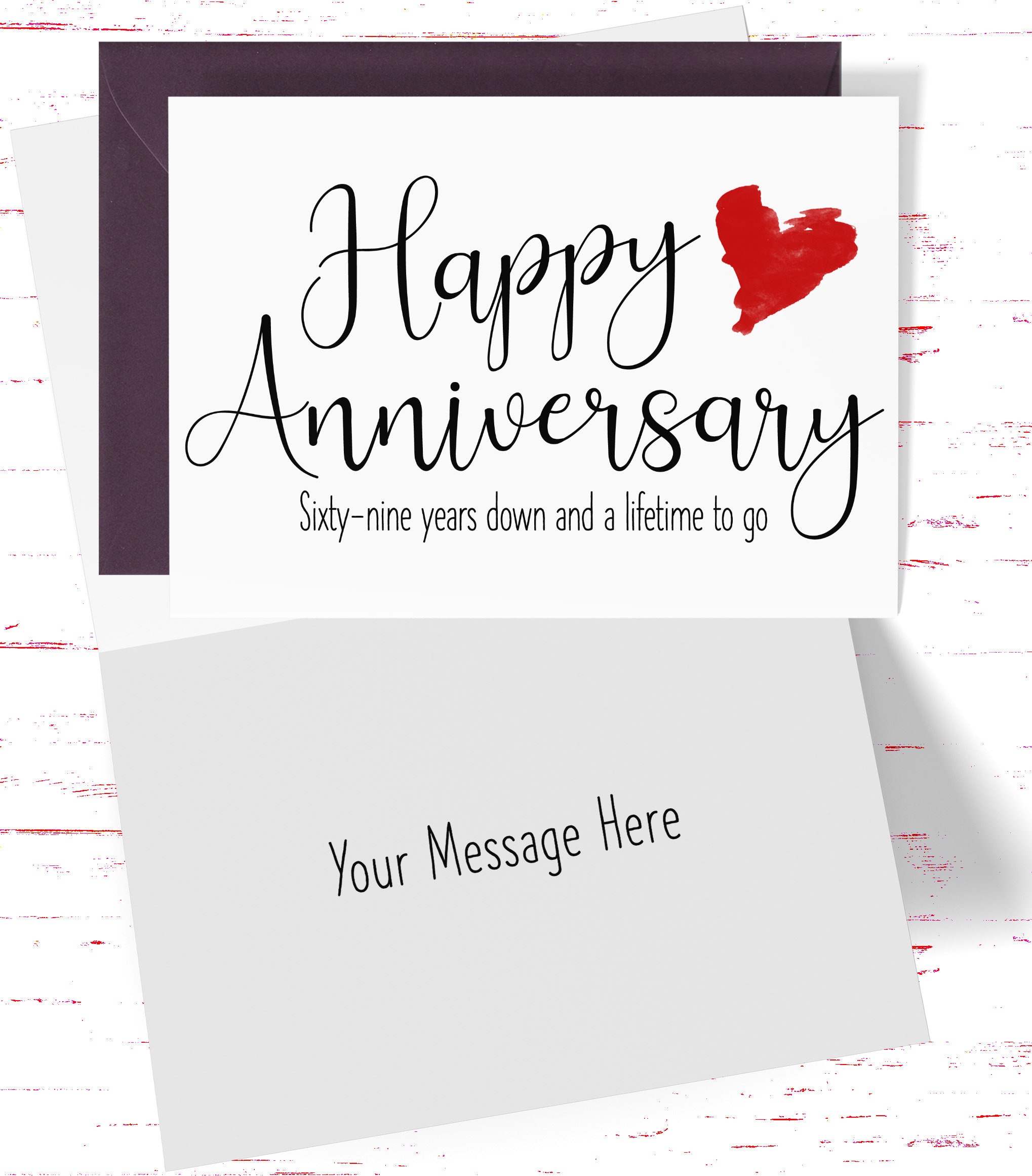 69th Anniversary Card, 69th Anniversary Gift, Sixty Nine Year