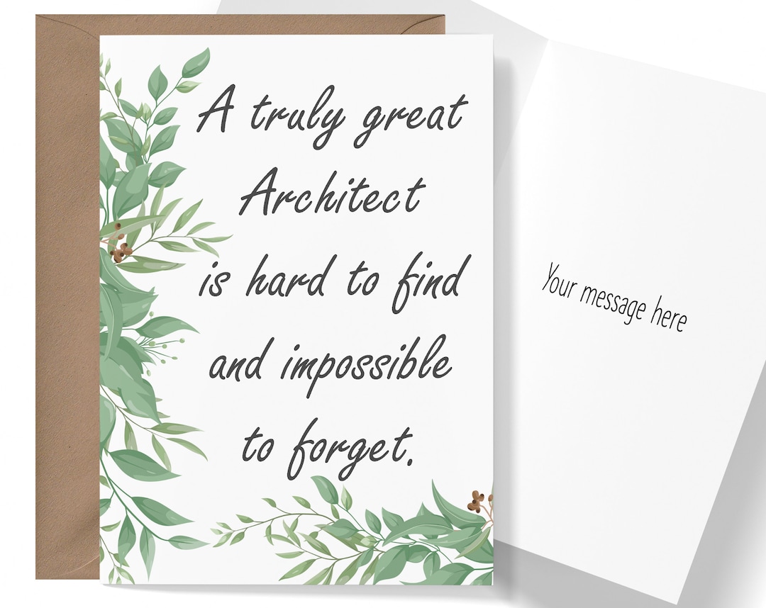 Card for Architect, Birthday Greeting Card for Architect, Thank You