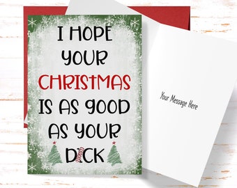 Dirty Christmas Card for Husband or Boyfriend, Christmas Card for Couples, Naughty Christmas Greeting Card, Dirty Christmas Cards