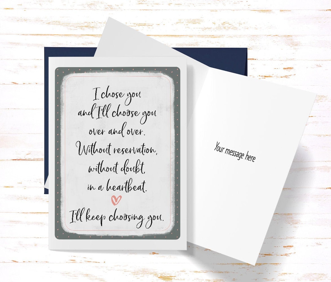 I Chose You Card: Sentimental Anniversary Card for Wife, Husband - Etsy