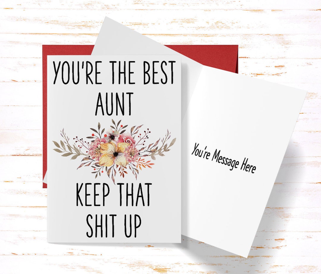 Funny Card for Aunt, Birthday Card for Aunt, Greeting Card for Aunt ...