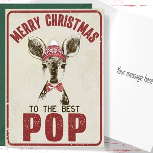 Christmas Card for Pop, Vintage Style Christmas Card Merry Christmas to the Best Pop