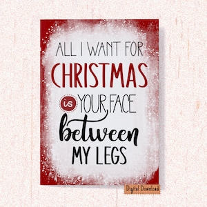 Schmutzige Weihnachtskarte für Mann oder Freund, Weihnachtskarte für Paare, freche Weihnachtsgrußkarte, All I Want For Christmas Card