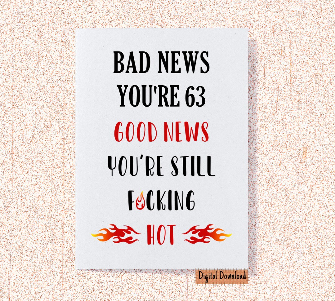 Printable 63rd Birthday Card for Wife, 63rd Birthday Card for ...