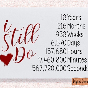 Imprimible Todavía hago tarjeta del 18º aniversario, regalo del 18º aniversario, tarjeta del decimoctavo aniversario, para marido, para esposa, 18º aniversario