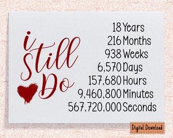 18th Anniversary Card: I Still Do, Husband or Wife (Digital Download)