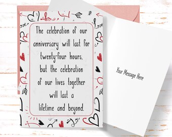Sentimental Anniversary Card for Wife or Husband