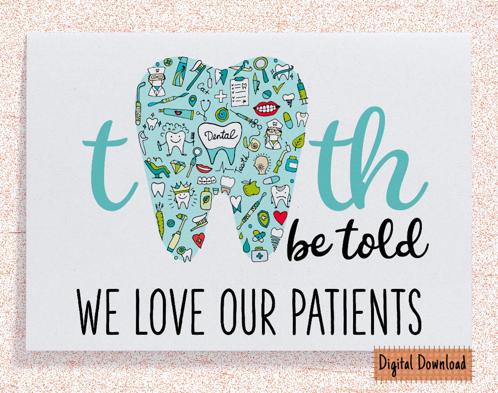 Printable Dental Patients Appreciation Card Dental Greeting Etsy