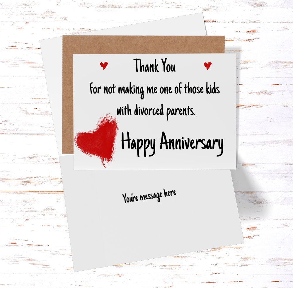 Anniversary Card for Parents Parents Anniversary Gift Funny | Etsy