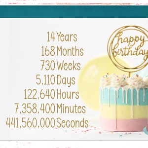 14th Birthday Card for her, 14th Birthday Card for Girl, 14 Year Old Birthday, Teen, Teenager