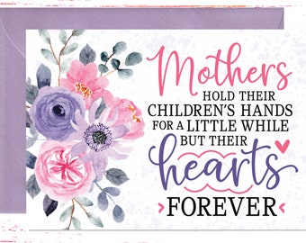 Mother's Day Card Beautiful Flowers  Mother Card for Mother's Day, Love Between Mother and Daughter Card for Mom From Daughter