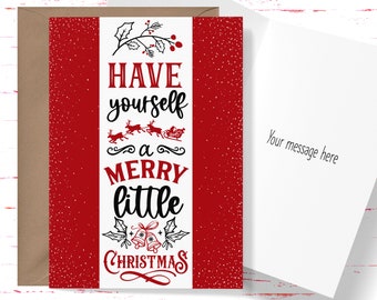 Merry Little Christmas Card: Holiday Greeting on Cardstock